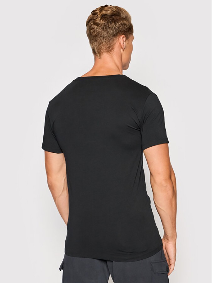 POLO RALPH LAUREN ΑΝΔΡΙΚΑ T-SHIRT STRETCH COTTON 2-PACK ΜΑΥΡΑ ΜΕ ΛΑΙΜΟΚΟΨΗ - Image 3