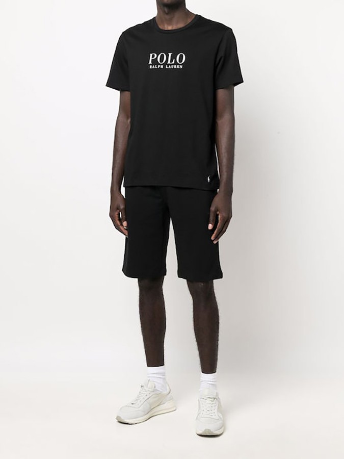 POLO RALPH LAUREN T-SHIRT ΜΑΥΡΟ ΜΕ ΛΕΥΚΟ ΛΟΓΟΤΥΠΟ 100% COTTON