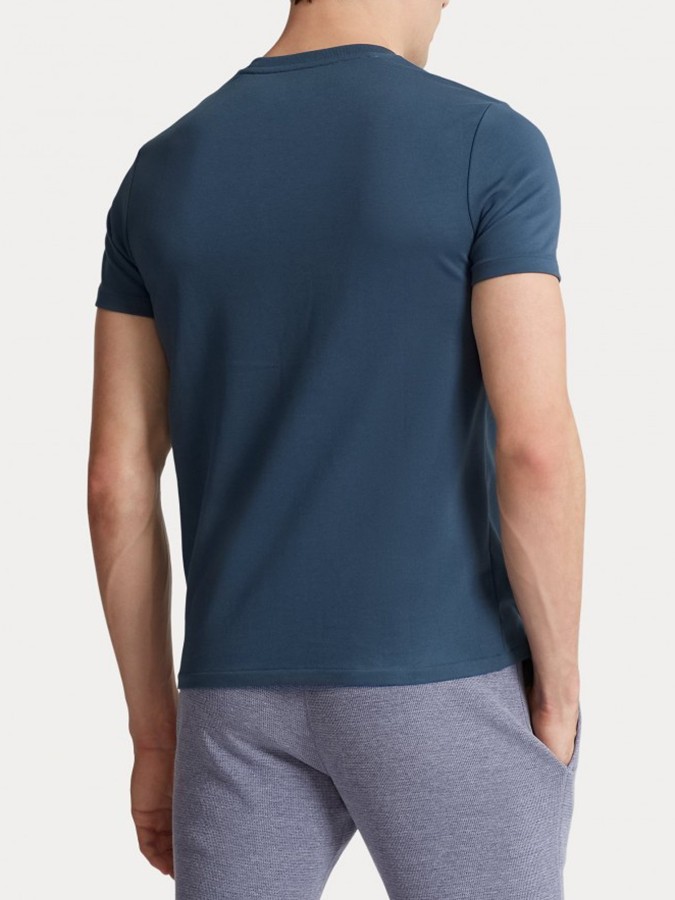 POLO RALPH LAUREN ΑΝΔΡΙΚΟ T-SHIRT ΜΠΛΕ ΜΕ ΛΑΙΜΟΚΟΨΗ - Image 2