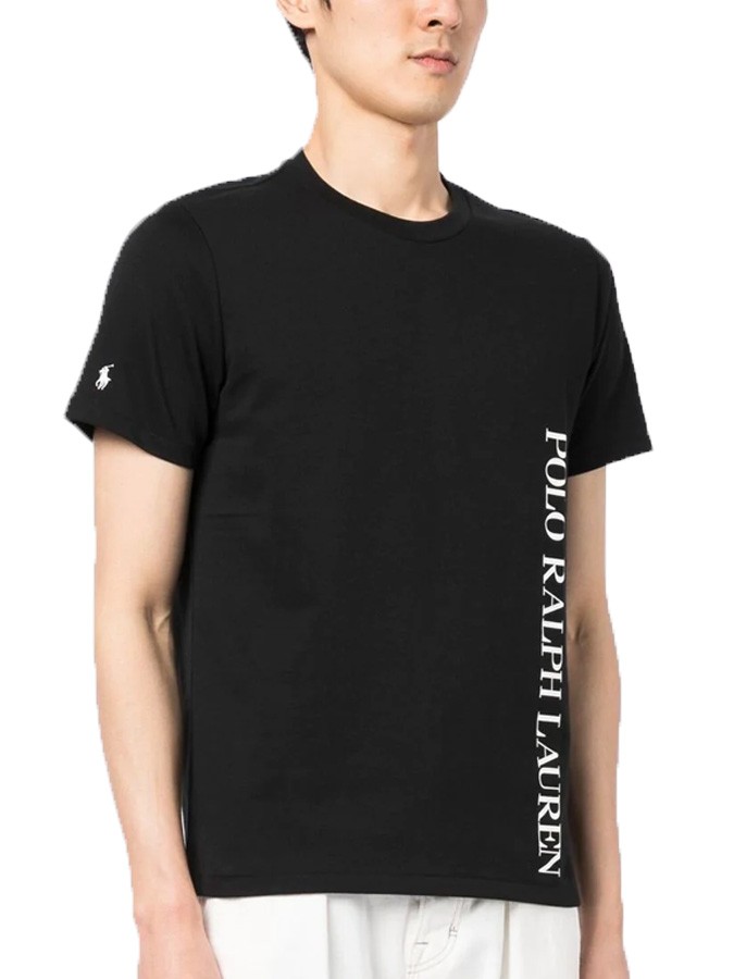 POLO RALPH LAUREN ΑΝΔΡΙΚΟ T-SHIRT ΜΑΥΡΟ ΜΕ ΛΑΙΜΟΚΟΨΗ