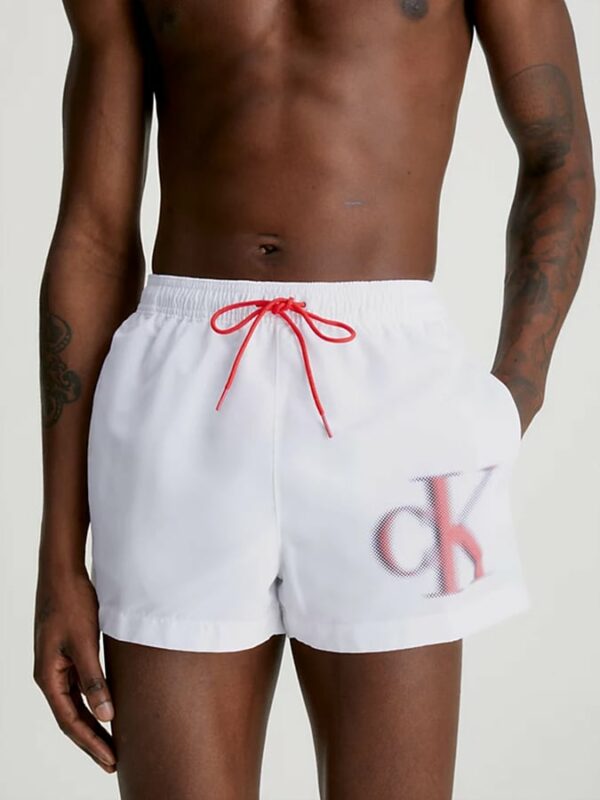 CALVIN KLEIN ΑΝΔΡΙΚΟ ΜΑΓΙΟ SHORT DRAWSTRING ΛΕΥΚΟ