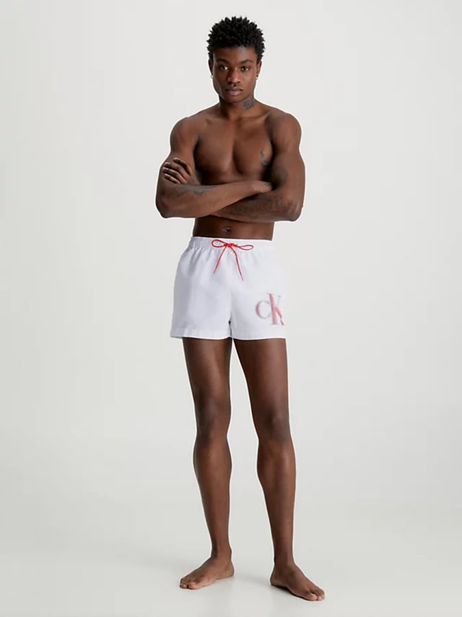 CALVIN KLEIN ΑΝΔΡΙΚΟ ΜΑΓΙΟ SHORT DRAWSTRING ΛΕΥΚΟ - Image 3