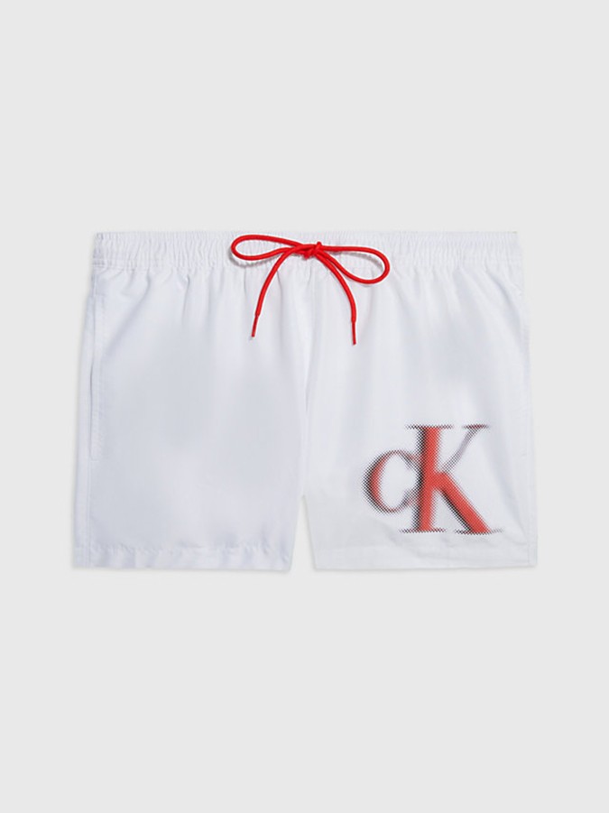 CALVIN KLEIN ΑΝΔΡΙΚΟ ΜΑΓΙΟ SHORT DRAWSTRING ΛΕΥΚΟ - Image 4
