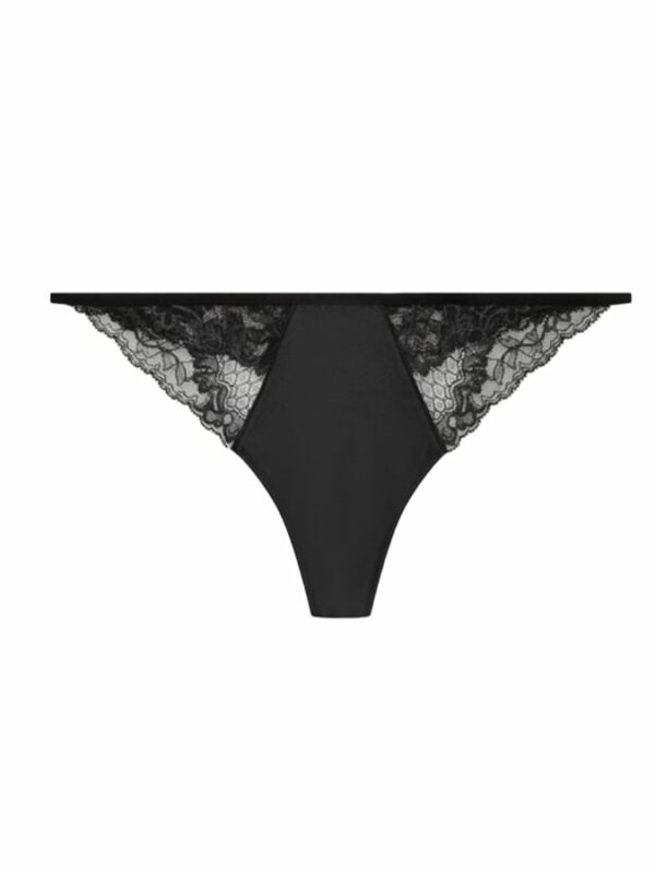 CALVIN KLEIN ΓΥΝΑΙΚΕΙΟ ΣΛΙΠ STRING ΜΑΥΡΟ ΜΕ ΔΑΝΤΕΛΑ