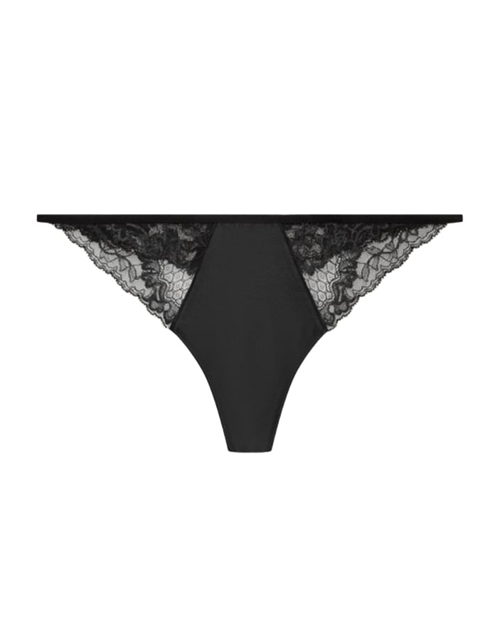 CALVIN KLEIN ΓΥΝΑΙΚΕΙΟ ΣΛΙΠ STRING ΜΑΥΡΟ ΜΕ ΔΑΝΤΕΛΑ