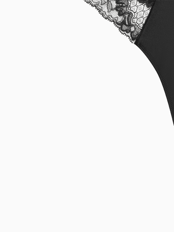 CALVIN KLEIN ΓΥΝΑΙΚΕΙΟ ΣΛΙΠ STRING ΜΑΥΡΟ ΜΕ ΔΑΝΤΕΛΑ - Image 4