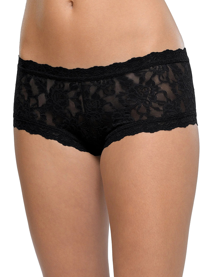 HANKY PANKY ΓΥΝΑΙΚΕΙΟ BOXER ΜΑΥΡΟ ΜΕ ΔΑΝΤΕΛΑ