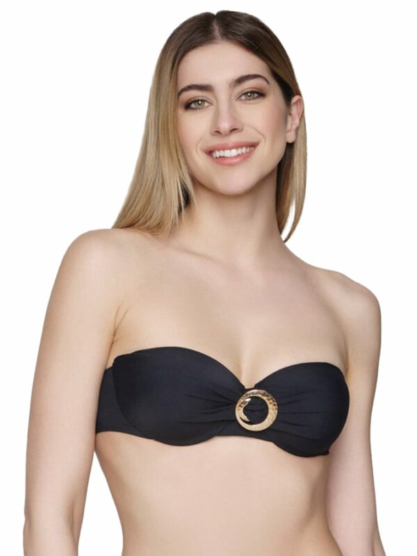 LUNA ΓΥΝΑΙΚΕΙΟ TOP STRAPLESS ΜΑΥΡΟ ΜΕ ΜΠΑΝΕΛΑ ΚΑΙ ΕΠΕΝΔΥΣΗ