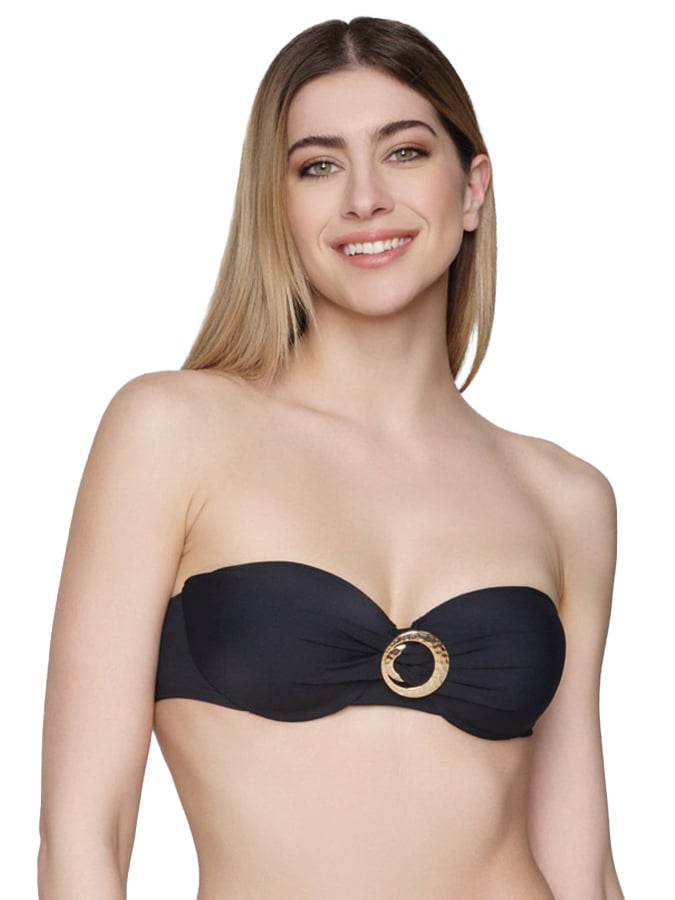 LUNA ΓΥΝΑΙΚΕΙΟ TOP STRAPLESS ΜΑΥΡΟ ΜΕ ΜΠΑΝΕΛΑ ΚΑΙ ΕΠΕΝΔΥΣΗ