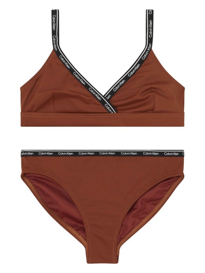 CALVIN KLEIN ΜΠΙΚΙΝΙ ΣΕΤ ΠΑΙΔΙΚΟ ΜΕ ΤΡΙΓΩΝΙΚΟ ΤΟΠ 'SIERRA RED'