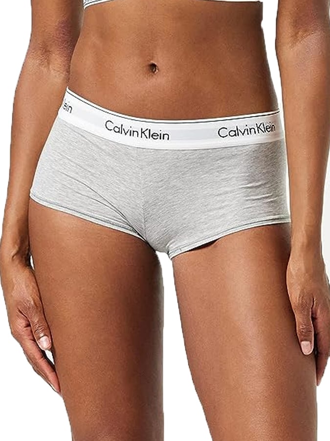 CALVIN KLEIN ΓΚΡΙ ΓΥΝΑΙΚΕΙΟ ΣΛΙΠ BOXER (COTTON) - Image 2