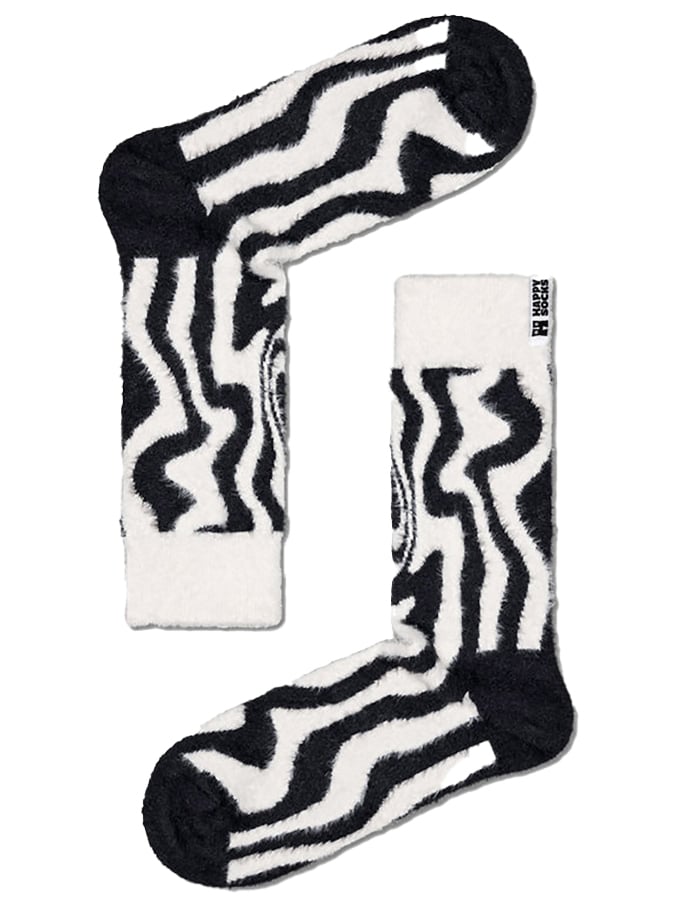 HAPPY SOCKS "FLUFFY BLACK - WHITE " UNISEX