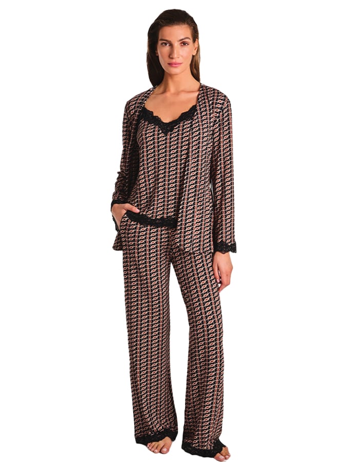 LIDA LOUNGEWEAR ΓΥΝΑΙΚΕΙΟ ΣΕΤ 3 ΤΕΜΑΧΙΩΝ ΖΕΡΣΕΙ ΜΕ RETRO PRINT