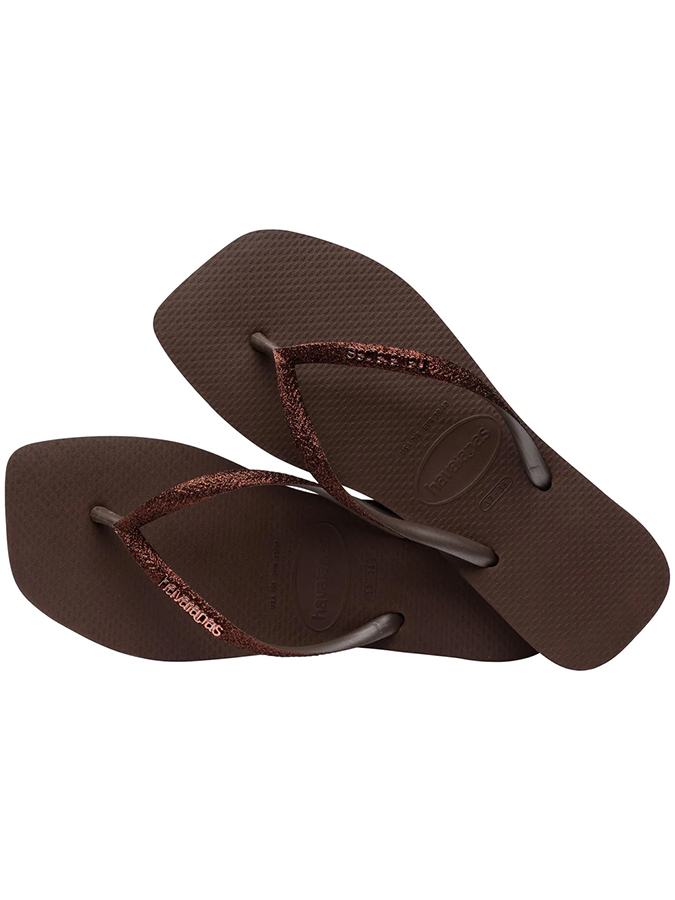 HAVAIANAS ΓΥΝΑΙΚΕΙΕΣ ΣΑΓΙΟΝΑΡΕΣ SQUARE GLITTER 'DARK 'BROWN' - Image 2