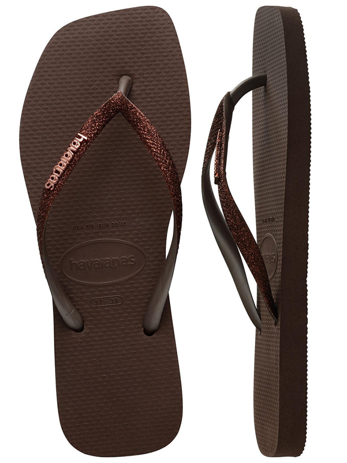 HAVAIANAS ΓΥΝΑΙΚΕΙΕΣ ΣΑΓΙΟΝΑΡΕΣ SQUARE GLITTER 'DARK 'BROWN' - Image 4