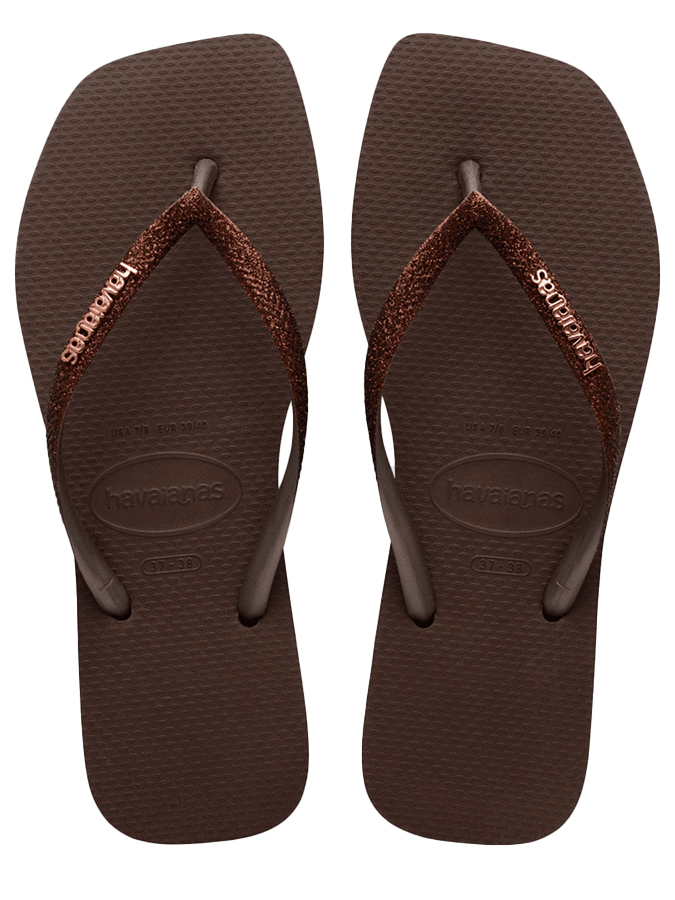 HAVAIANAS ΓΥΝΑΙΚΕΙΕΣ ΣΑΓΙΟΝΑΡΕΣ SQUARE GLITTER 'DARK 'BROWN'