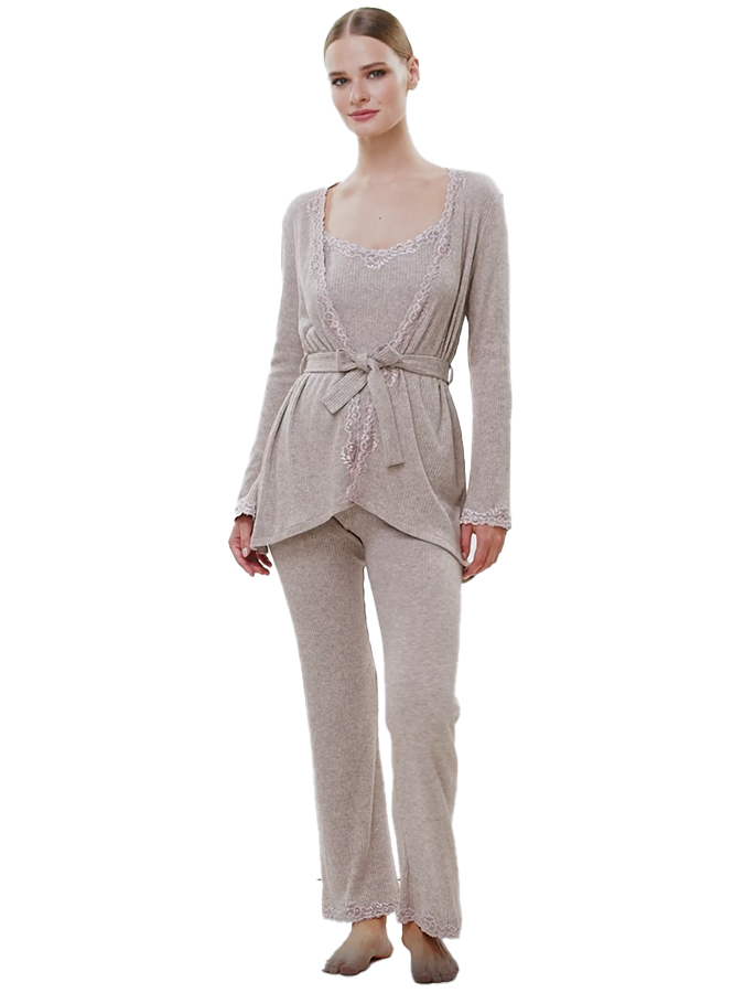 LIDA HOMEWEAR ΓΥΝΑΙΚΕΙΟ ΣΕΤ ΠΥΤΖΑΜΕΣ (3PCS) - Image 4