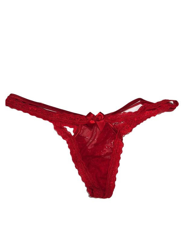 MILENA STRING ΚΟΚΚΙΝΟ ΜΕ ΔΑΝΤΕΛΑ