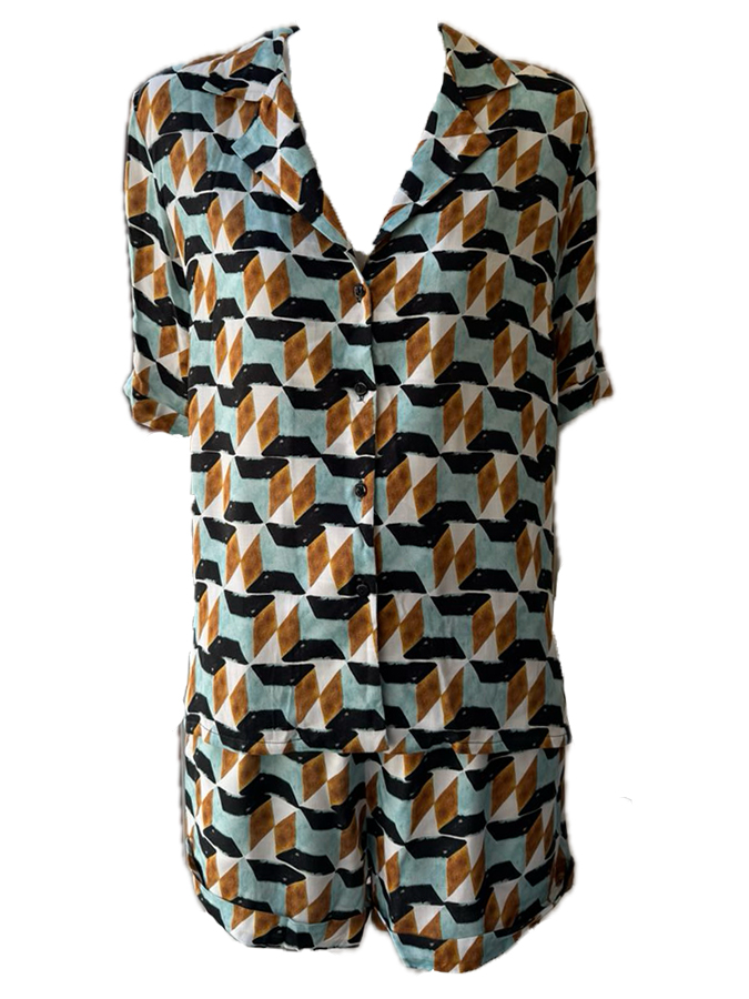 LIDA ΓΥΝΑΙΚΕΙΟ ΣΕΤ BEACHWEAR ΜΕ ΓΕΩΜΕΤΡΙΚΟ ΜΟΤΙΒΟ