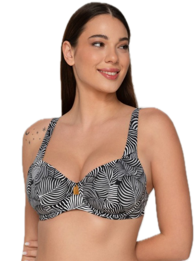 LUNA ΓΥΝΑΙΚΕΙΟ BIKINI TOP ZEBRA ΧΩΡΙΣ ΕΝΙΣΧΥΣΗ ΓΙΑ ΜΕΓΑΛΑ ΜΕΓΕΘΗ D/E/F