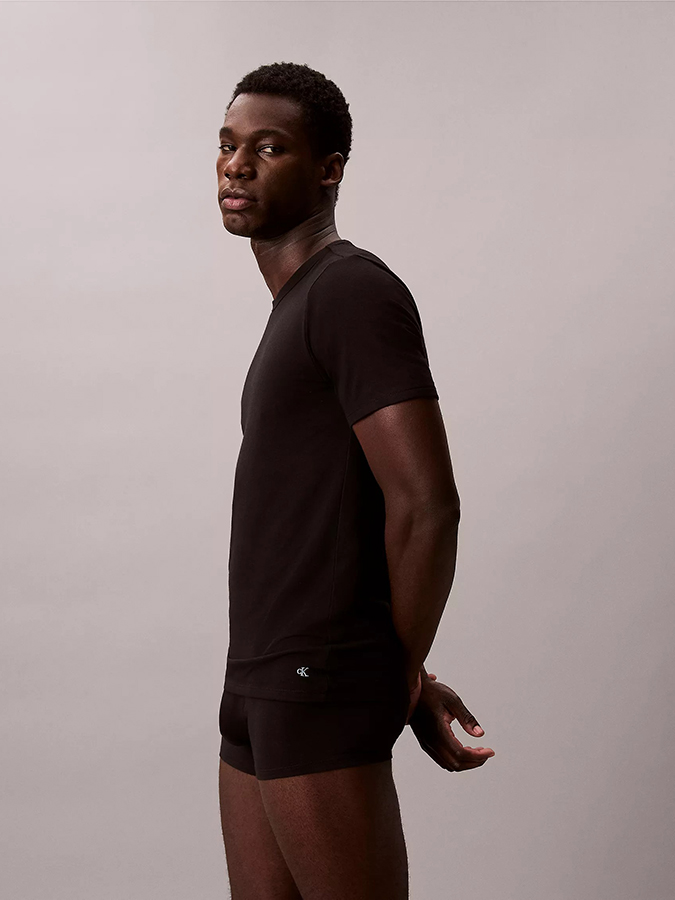 CALVIN KLEIN ΑΝΔΡΙΚΑ T-SHIRT ΜΑΥΡΑ (3PACK) - Image 4