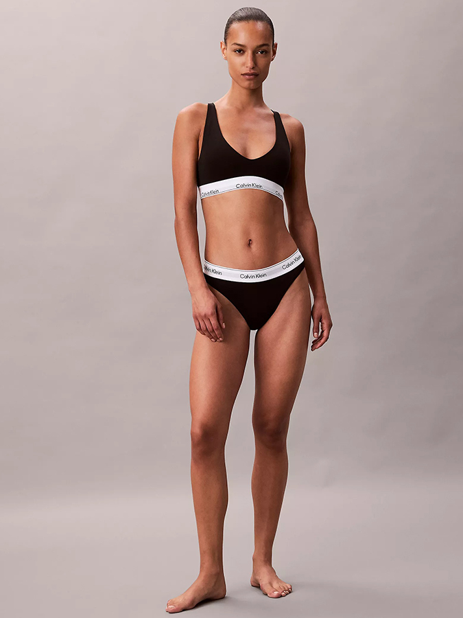 CALVIN KLEIN ΓΥΝΑΙΚΕΙΟ SLIP HIGH LEG TANGA ΜΑΥΡΟ - Image 4