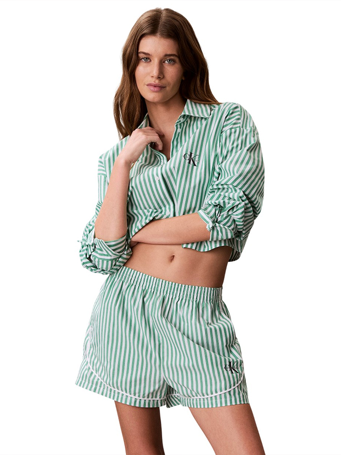CALVIN KLEIN ΓΥΝΑΙΚΕΙΟ CROP ΡΙΓΕ ΠΟΥΚΑΜΙΣΟ ΠΟΠΛΙΝΑ - Image 4