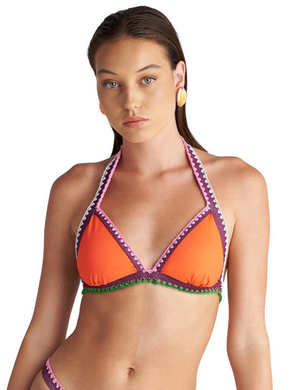 BLU4U ΓΥΝΑΙΚΕΙΟ ΜΠΙΚΙΝΙ ΤΡΙΓΩΝΟ 'CORAL STITCH' ΤΡΙΓΩΝΙΚΟ ΜΕ ΚΡΟΣΕ ΛΕΠΤΟΜΕΡΕΙΕΣ