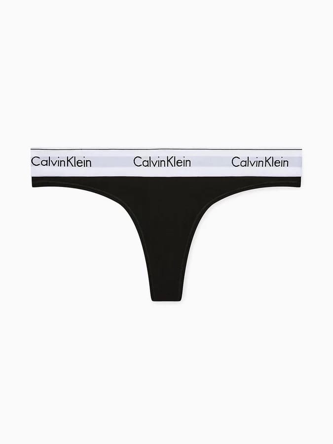 CALVIN KLEIN ΓΥΝΑΙΚΕΙΟ ΣΛΙΠ STRING ΜΕ ΦΑΡΔΥ ΛΑΣΤΙΧΟ (F3786E-001)