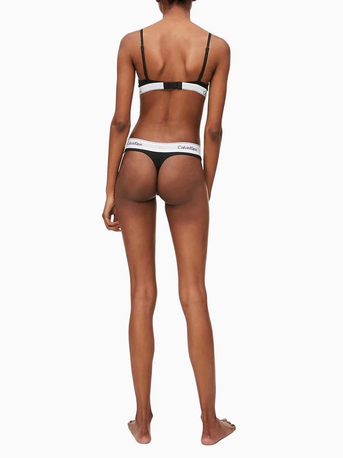 CALVIN KLEIN ΓΥΝΑΙΚΕΙΟ ΣΛΙΠ STRING ΜΕ ΦΑΡΔΥ ΛΑΣΤΙΧΟ (F3786E-001) - Image 3