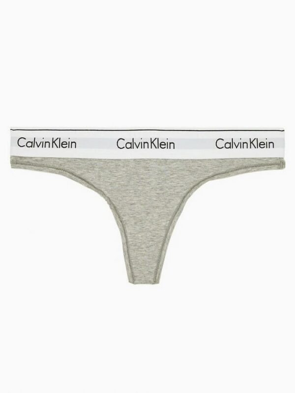 CALVIN KLEIN ΓΥΝΑΙΚΕΙΟ ΣΛΙΠ STRING ΓΚΡΙ ΜΕ ΦΑΡΔΥ ΛΑΣΤΙΧΟ (F3786E-020)