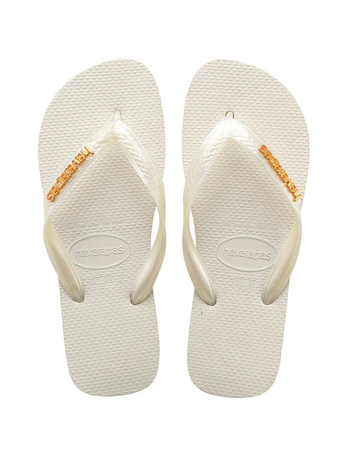 HAVAIANAS ΓΥΝΑΙΚΕΙΑ ΣΑΝΔΑΛΙΑ ΛΕΥΚΑ TOP LOGO METALIC