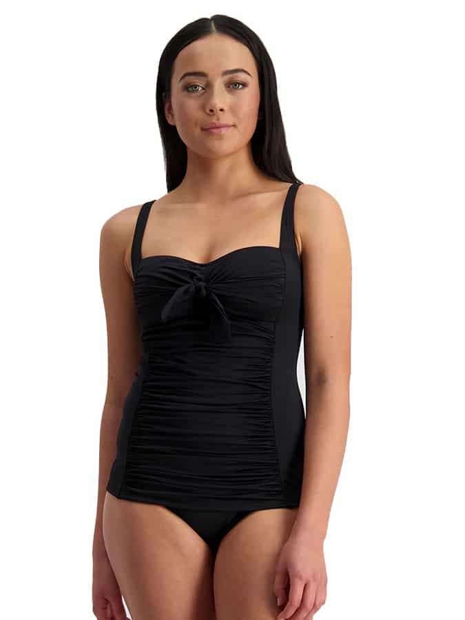 Moontide Tankini Τοπ Μαύρο σχέδιο που κομψαίνει το σώμα