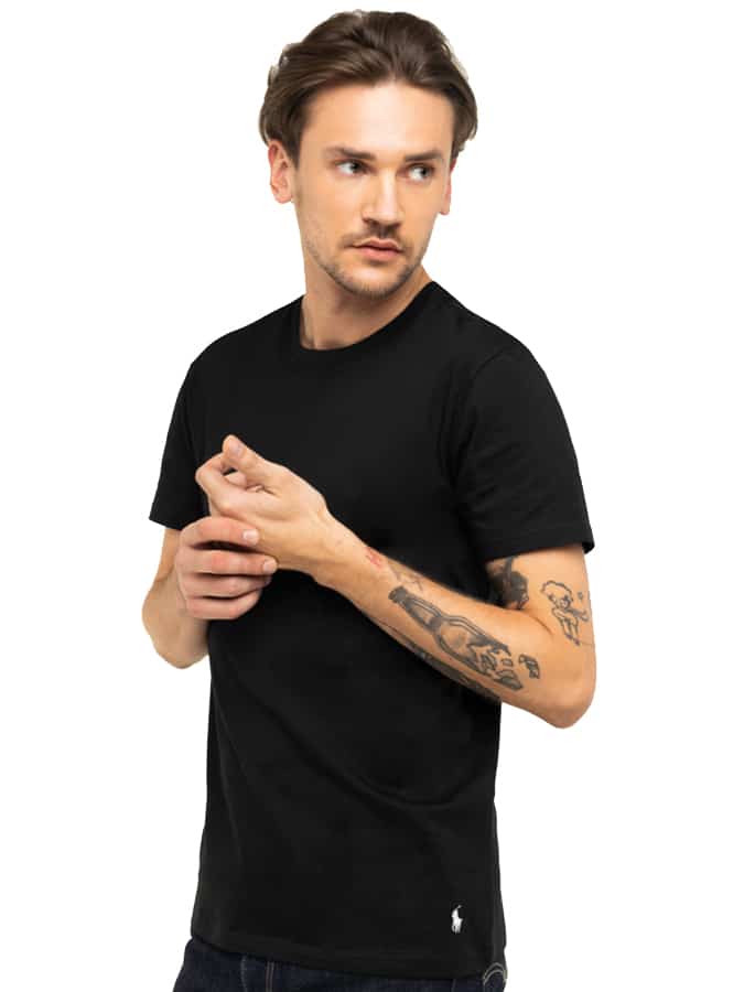 POLO RALPH LAUREN ΑΝΔΡΙΚΑ T-SHIRT COTTON 2-PACK ΜΑΥΡΑ ΜΕ ΛΑΙΜΟΚΟΨΗ - Image 2