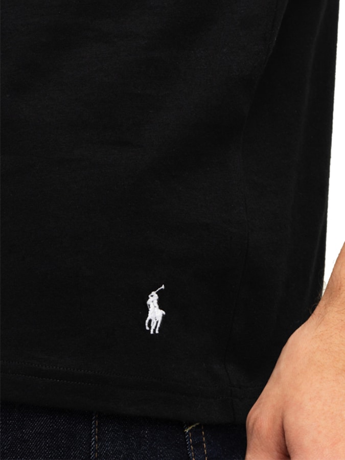 POLO RALPH LAUREN ΑΝΔΡΙΚΑ T-SHIRT COTTON 2-PACK ΜΑΥΡΑ ΜΕ ΛΑΙΜΟΚΟΨΗ - Image 3