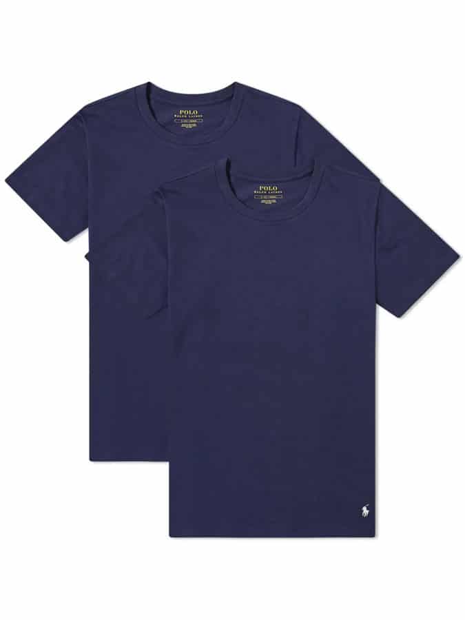 POLO RALPH LAUREN T-SHIRT ΒΑΜΒΑΚΕΡΑ ΜΕ ΛΑΙΜΟΚΟΨΗ (2-PACK)