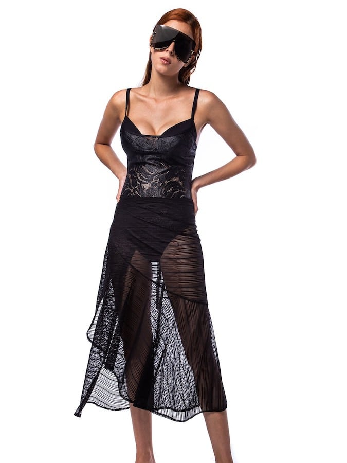 BLUEPOINT ‘BLACK LACE’ ΟΛΟΣΩΜΟ ΜΑΓΙΟ Μαύρο με διάτρητο σχέδιο ΣΕ CUP D Simple Chic - Image 2