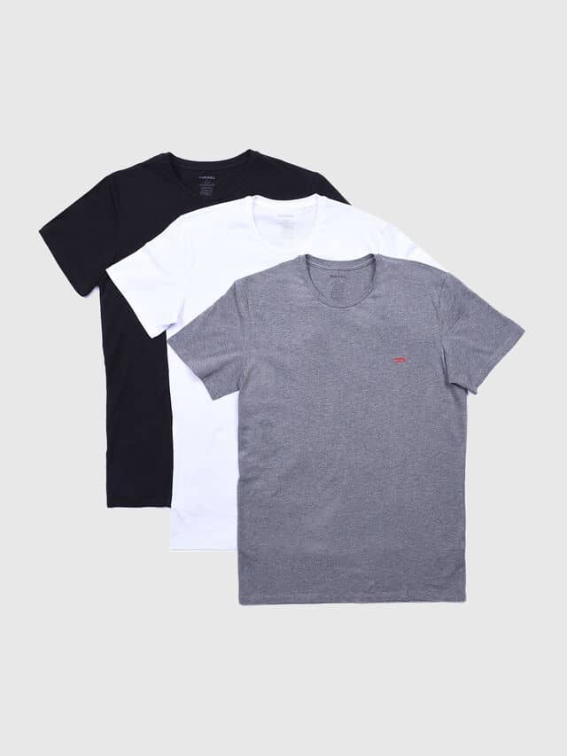 Diesel – 3 Pack T-shirt Μαυρο – Λευκό – Γκρι με λαιμόκοψη OWAVC