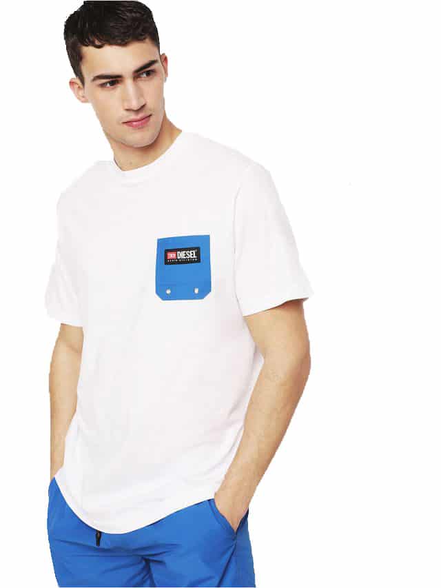 Diesel T-shirt με τσέπη σε αντίθεση