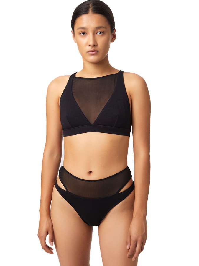 DIESEL ΜΑΥΡΟ ΓΥΝΑΙΚΕΙΟ ΤΟΠ BRALETTE ΜΕ ΛΕΠΤΟΜΕΡΕΙΑ ΑΠΟ ΤΟΥΛΙ - Image 2