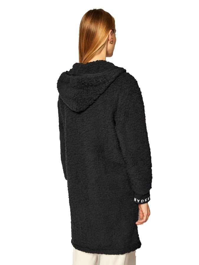 DKNY Hooded Ζακέτα ή Ρόμπα μαύρη (χωρίς κουμπιά - φερμουάρ) - Image 2
