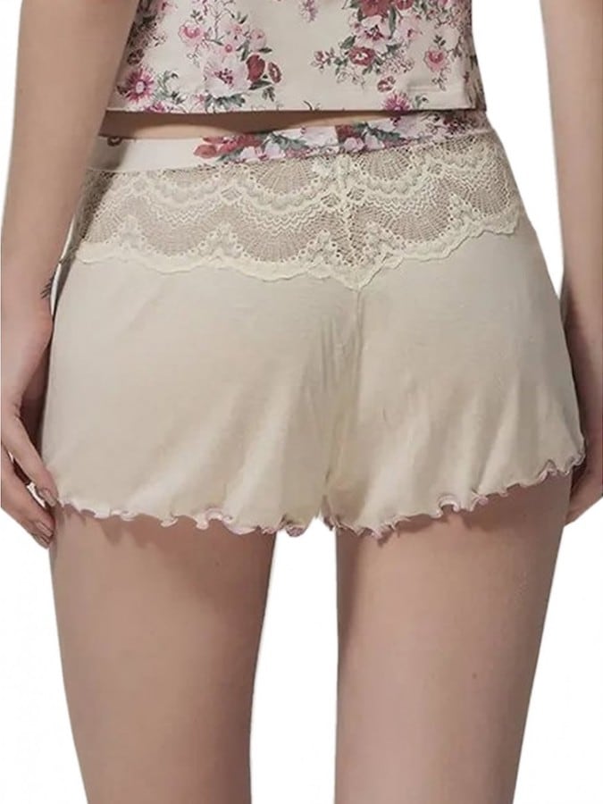 Luna Shorts ιβουάρ με δαντέλα (Baby doll) - Image 2