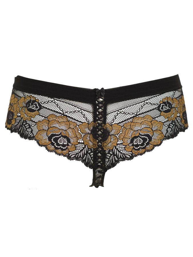 MISS ROSY ΓΥΝΑΙΚΕΙΟ ΣΛΙΠ BOXER ΜΑΥΡΟ ΜΕ ΧΡΥΣΗ ΔΑΝΤΕΛΑ - Image 2