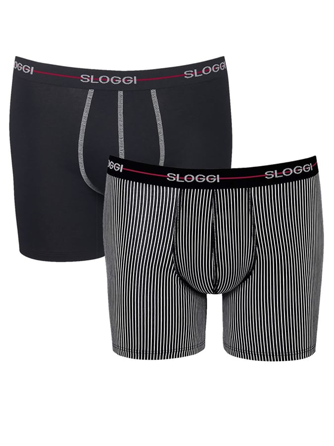 SLOGGI BOXER START SHORT ΠΑΚΕΤΟ 2 ΤΕΜΑΧΙΑ (ΜΑΥΡΟ-ΜΑΥΡΟ ΜΕ ΡΙΓΑ)