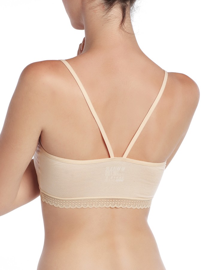 ΓΥΝΑΙΚΕΙΟ CROP TOP BRA ΔΑΝΤΕΛΑ/BAMBOO (Μπεζ ανοιχτό) - Image 2